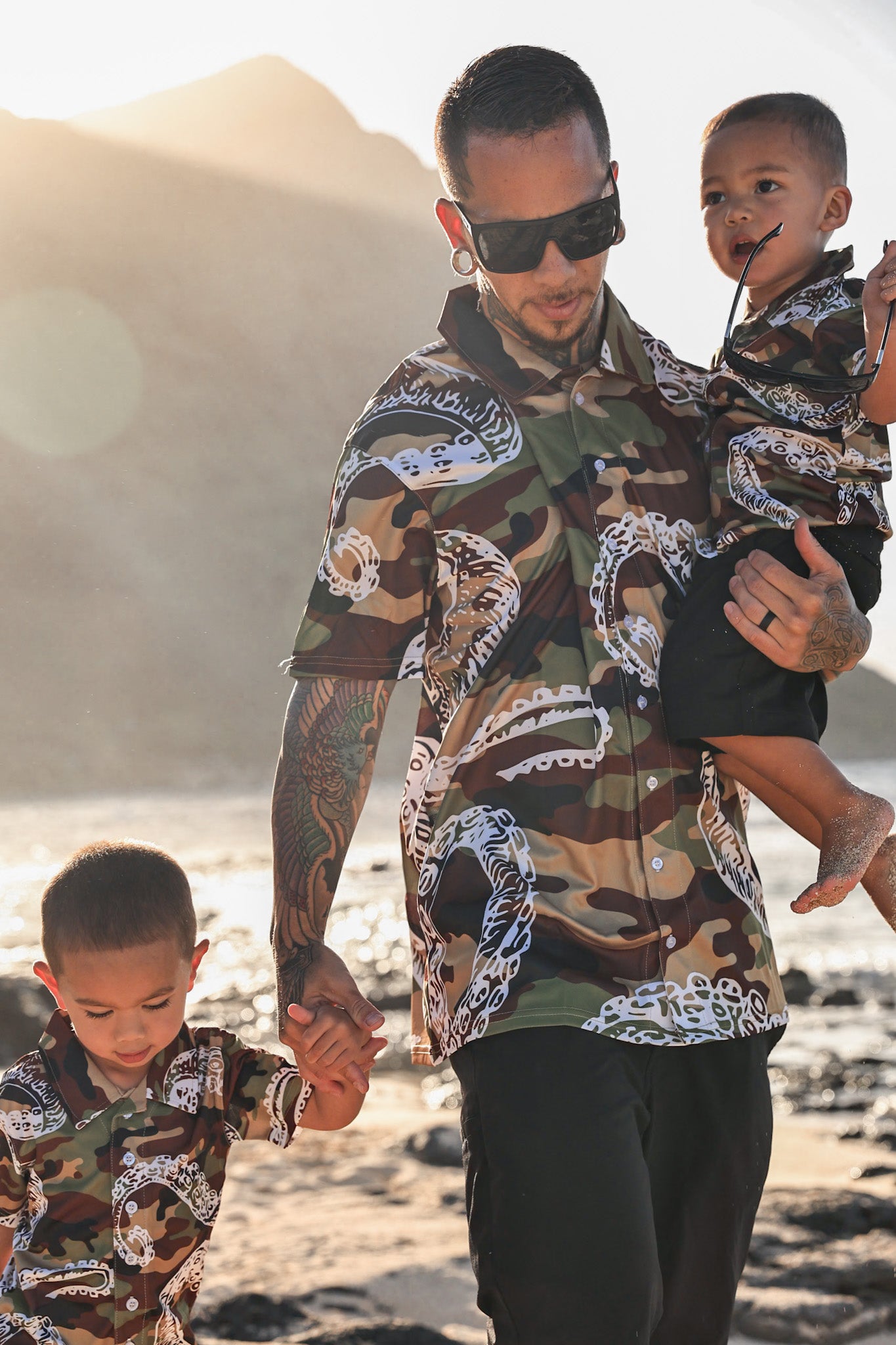 Camo He'e Dri Fit Aloha Shirt