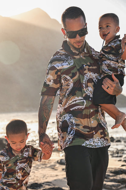 Camo He'e Dri Fit Aloha Shirt