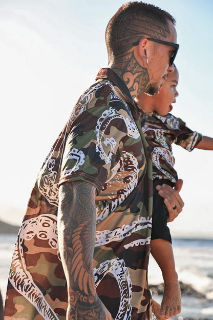 Camo He'e Dri Fit Aloha Shirt