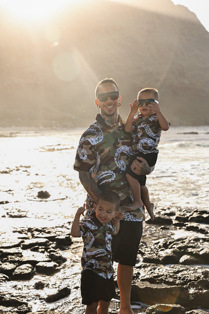 Keiki Camo He'e Dri Fit Aloha Shirt