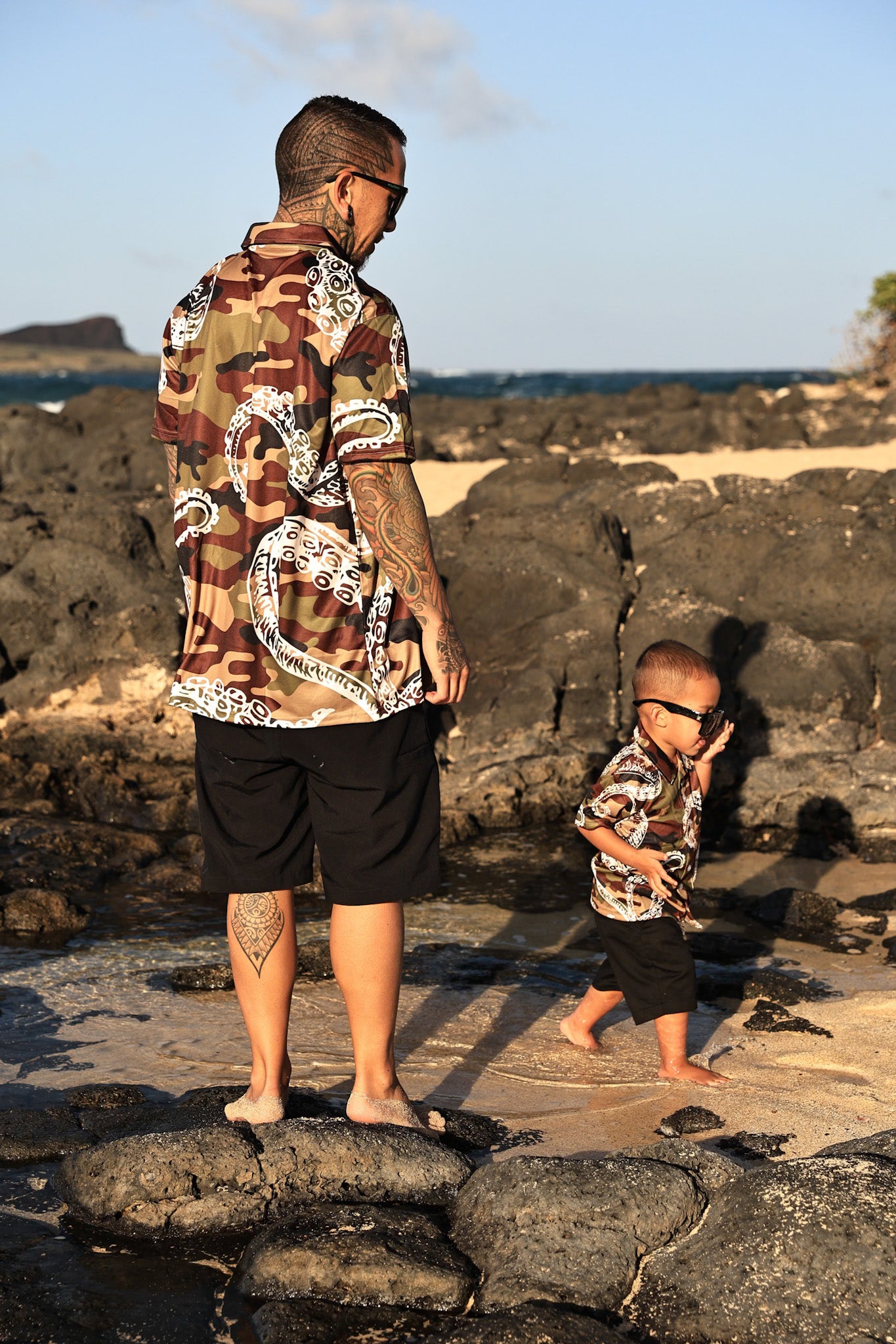 Camo He'e Dri Fit Aloha Shirt