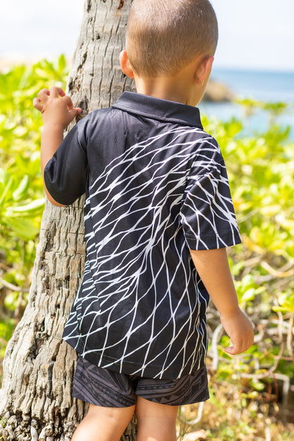 Keiki Upena Black/White Aloha Shirt