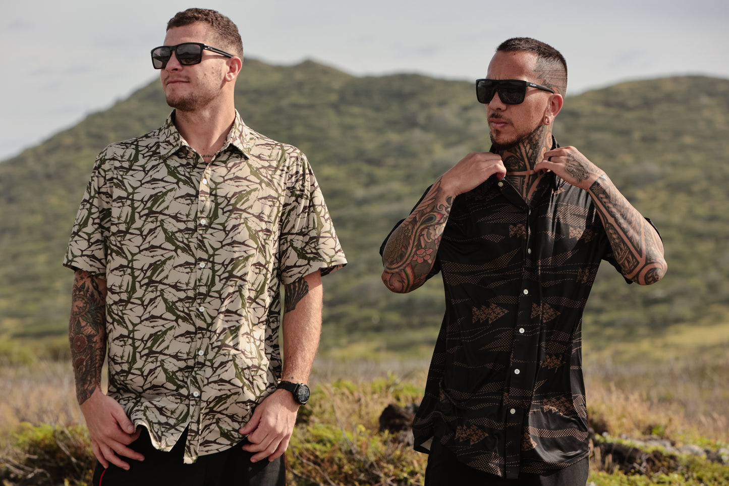 Camo Ahi Dri Fit Aloha Shirt