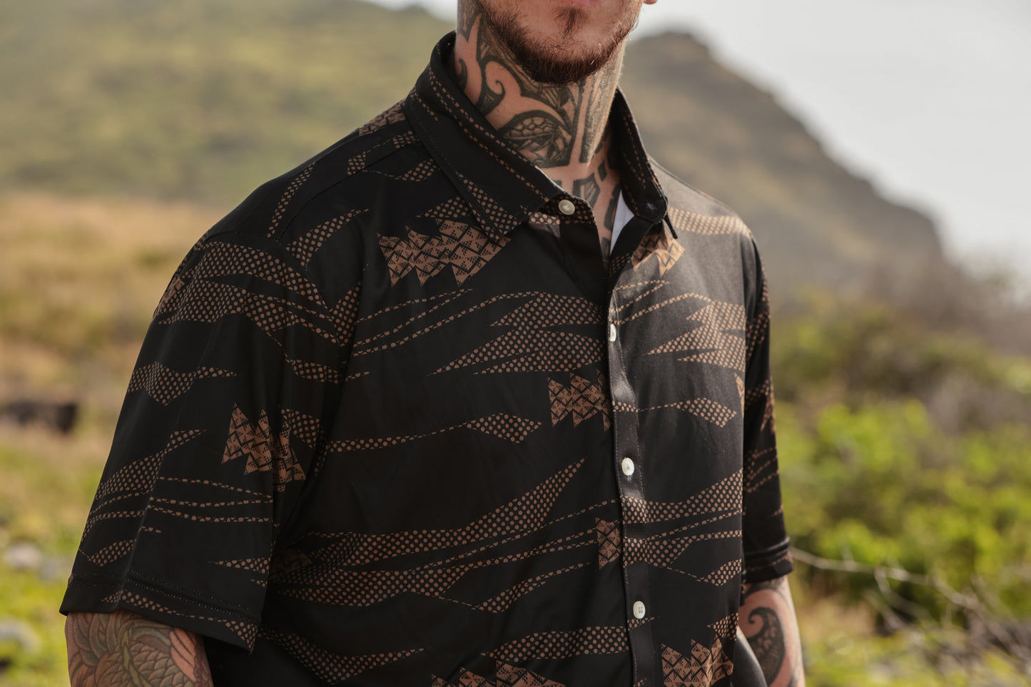 Camo Ahi Dri Fit Aloha Shirt